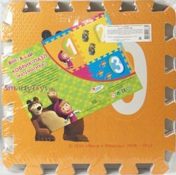 Детский коврик-пазл Маша и Медведь с вырезанными цифрами фотография 2