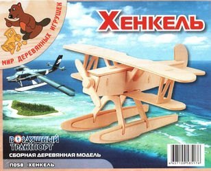 Фото Сборная деревянная модель "Самолет Хенкель"