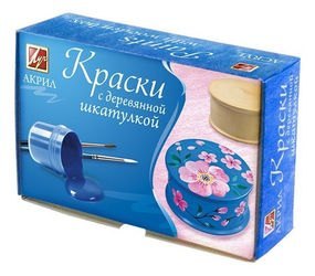 Фото Набор акриловых красок (4 цвета) со шкатулкой "Сакура" (23С 1448-08)